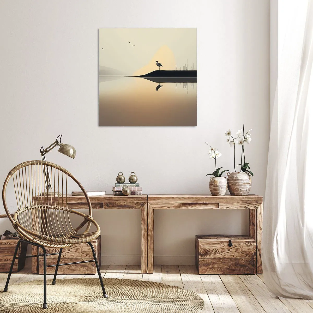 Impression sur toile - Image sur toile - Le seigneur du lac - 50x50 cm