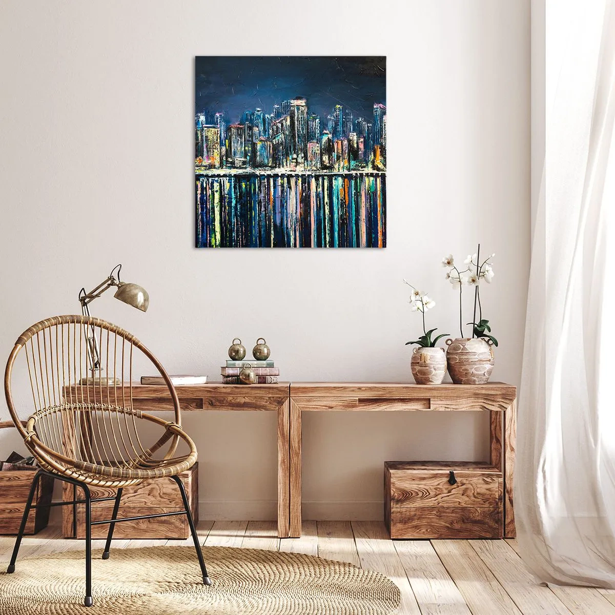 Impression sur toile - Image sur toile - Cascade de lumières - 40x40 cm