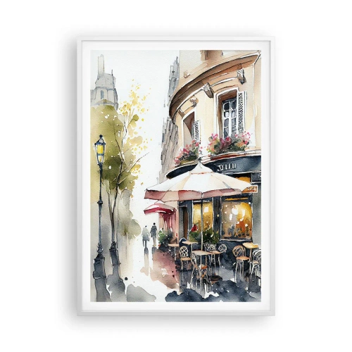 Affiche dans un cadre blanc - Poster - Matinée parisienne - 70x100 cm