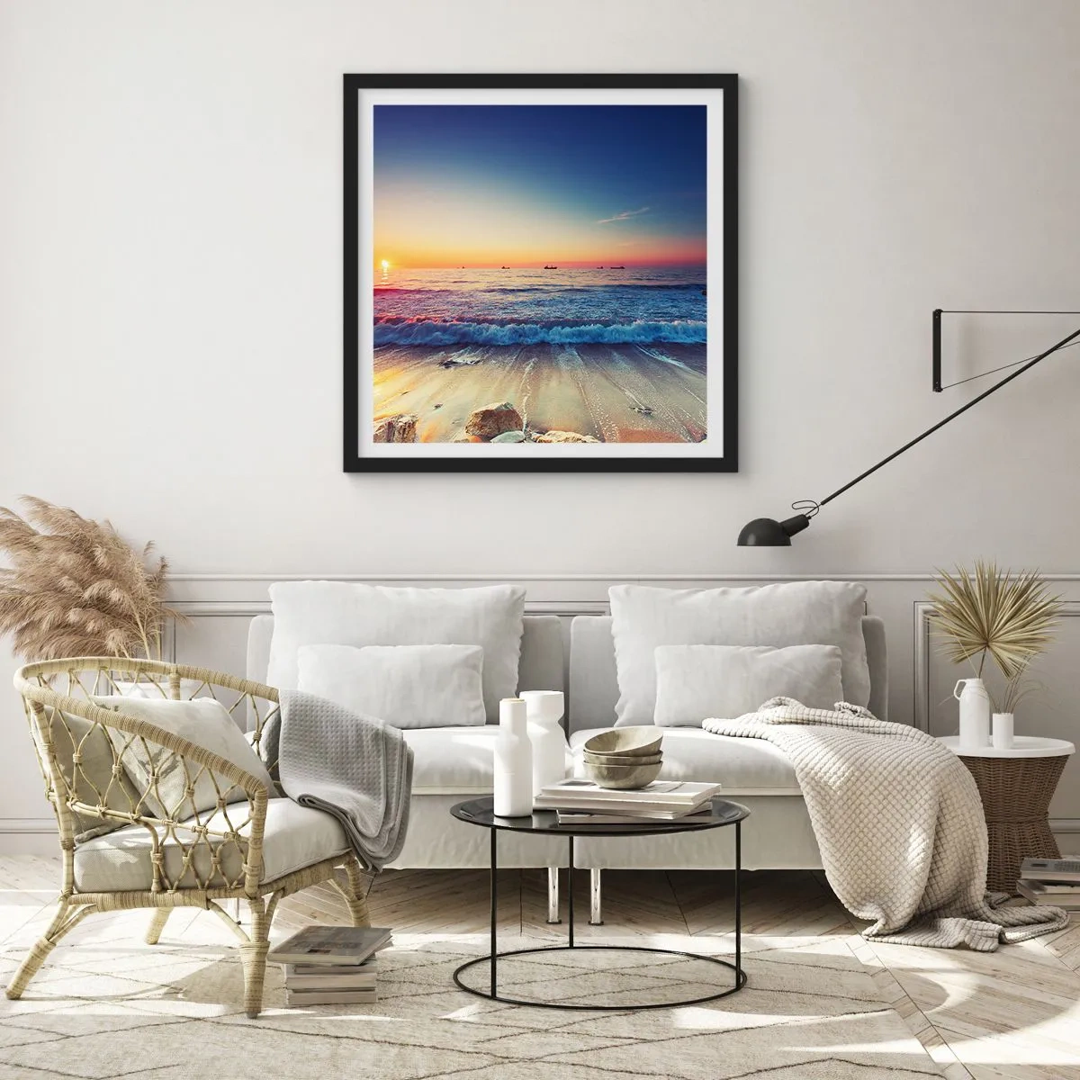 Affiche dans un cadre noir - Poster - Mais quel horizon ? - 40x40 cm