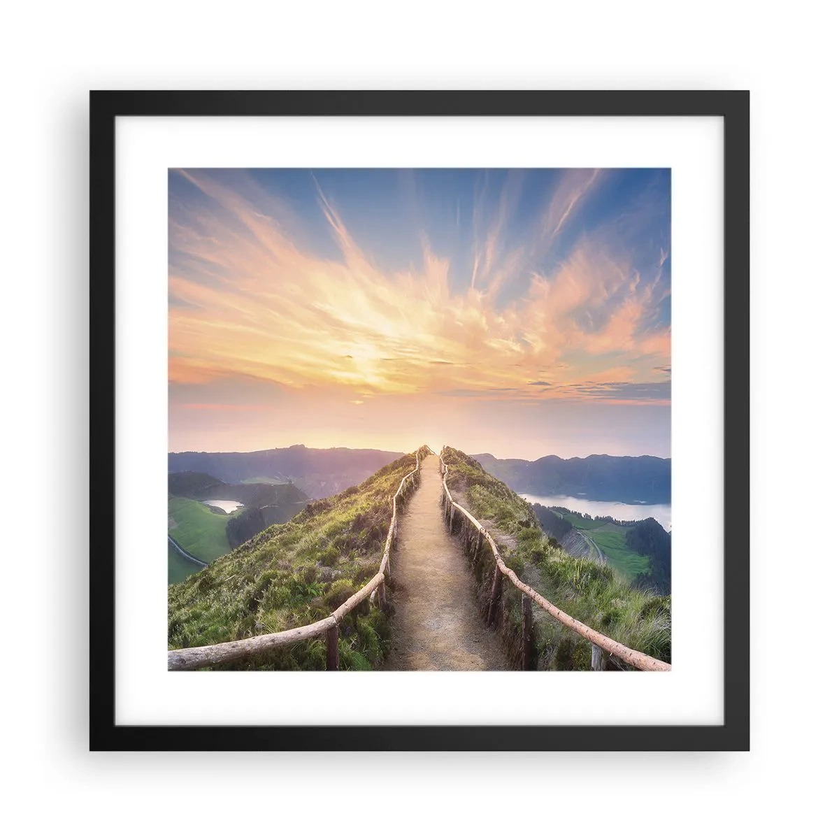 Affiche dans un cadre noir - Poster - Proche du ciel - 40x40 cm