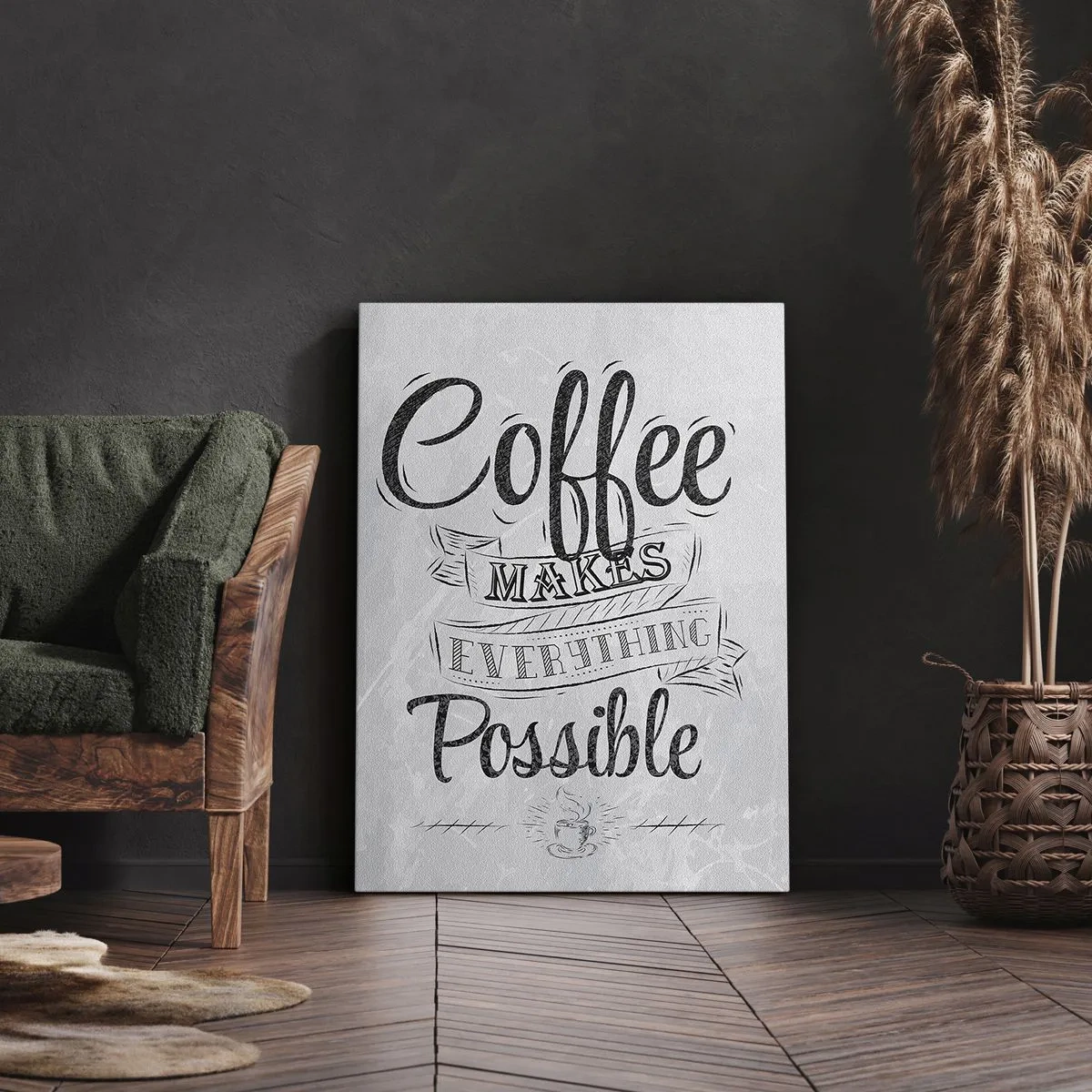 Impression sur toile - Image sur toile - Comment ne pas aimer le café maintenant - 45x80 cm