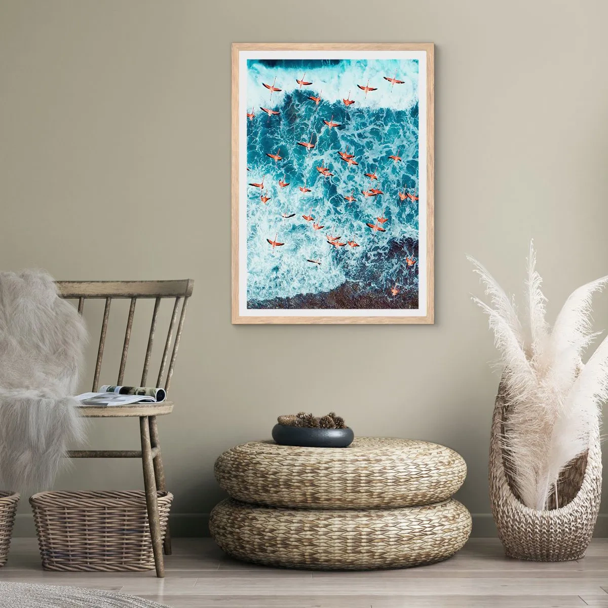 Affiche dans un chêne clair - Poster - Défilé du bord de mer - 70x100 cm