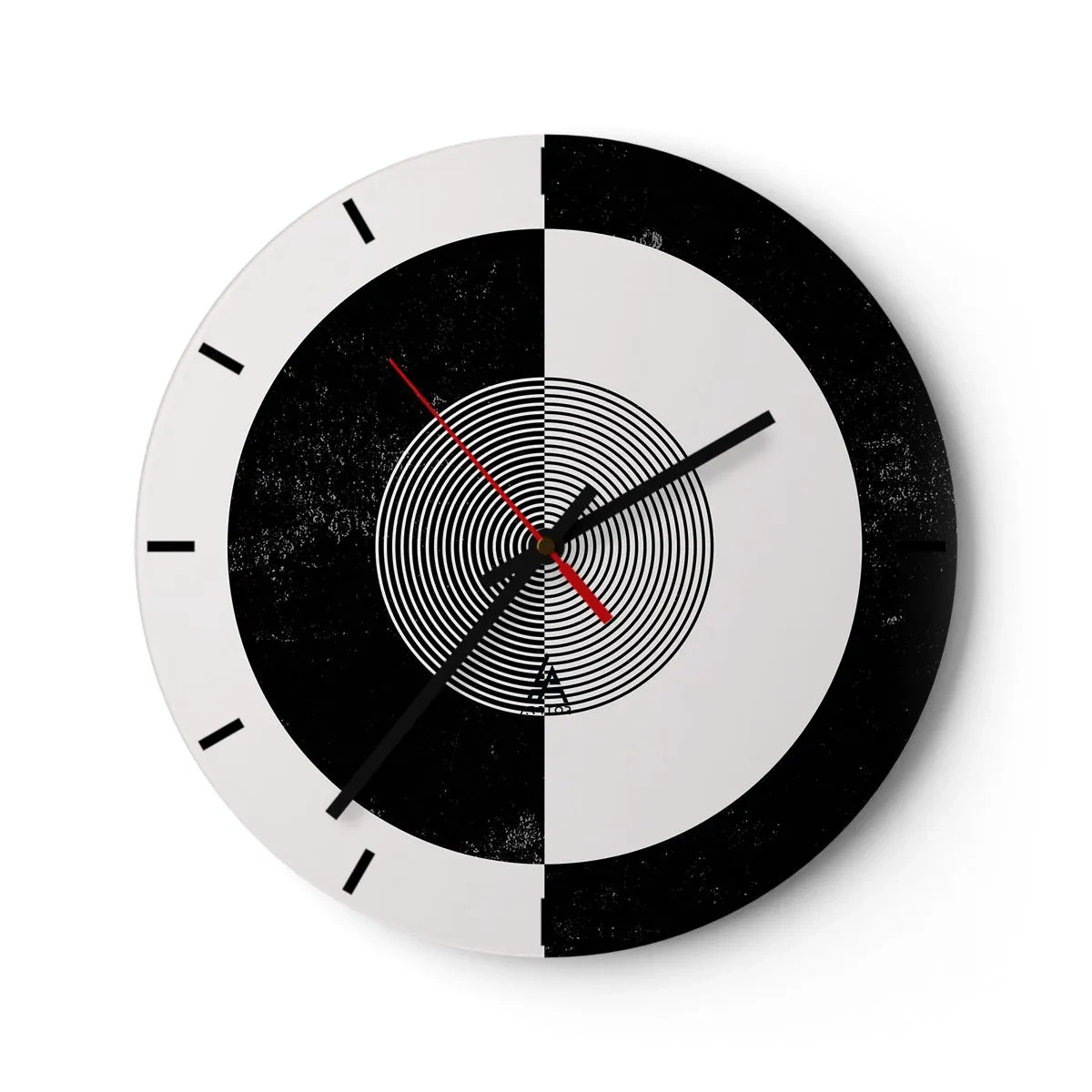 Horloge murale - Pendule murale - Harmonie de noir et blanc - 40x40 cm