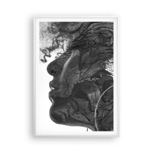 Affiche dans un cadre blanc - Poster - Emmêlé dans les rêves - 70x100 cm