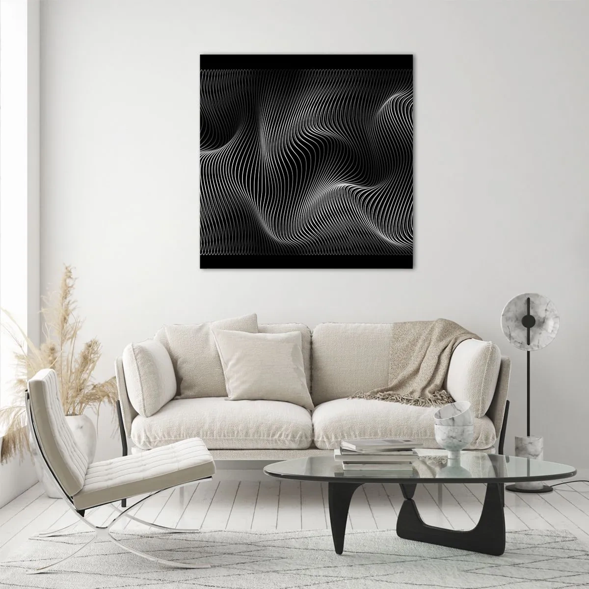Impression sur verre - Image sur verre - Danse de lumière dans l'espace - 40x40 cm