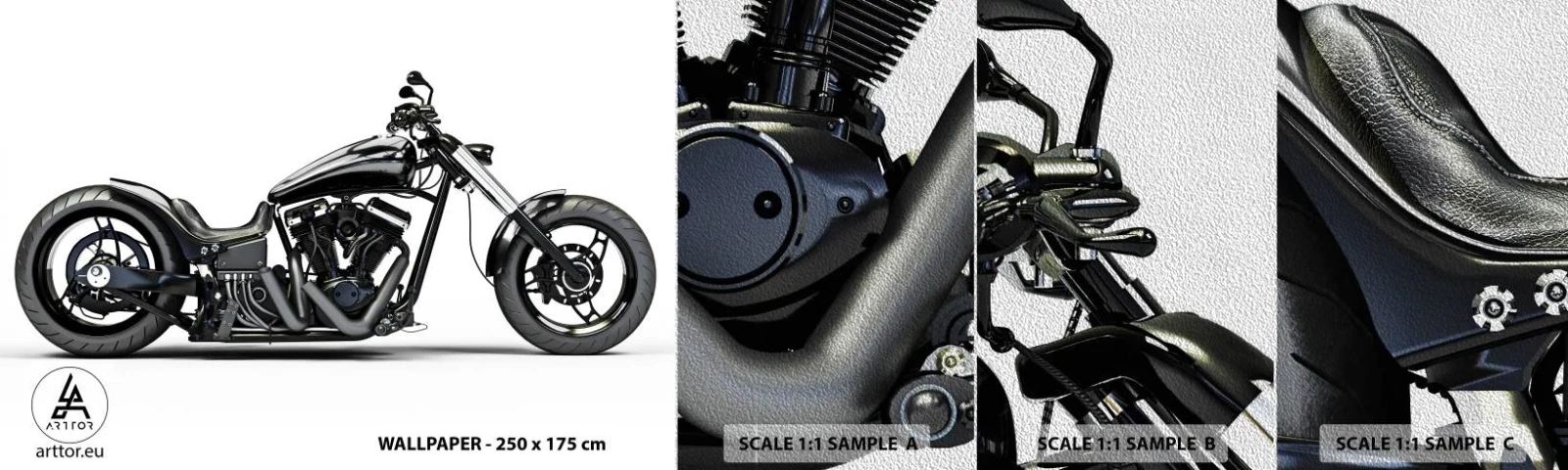 Échantillon de Papier Peint Premium Sand - Pour ceux qui aiment la liberté - Automobile, Moto, Hachoir - 100x30 cm