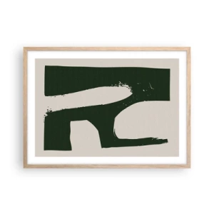 Affiche dans un chêne clair - Poster - Baies blanches - 70x50 cm