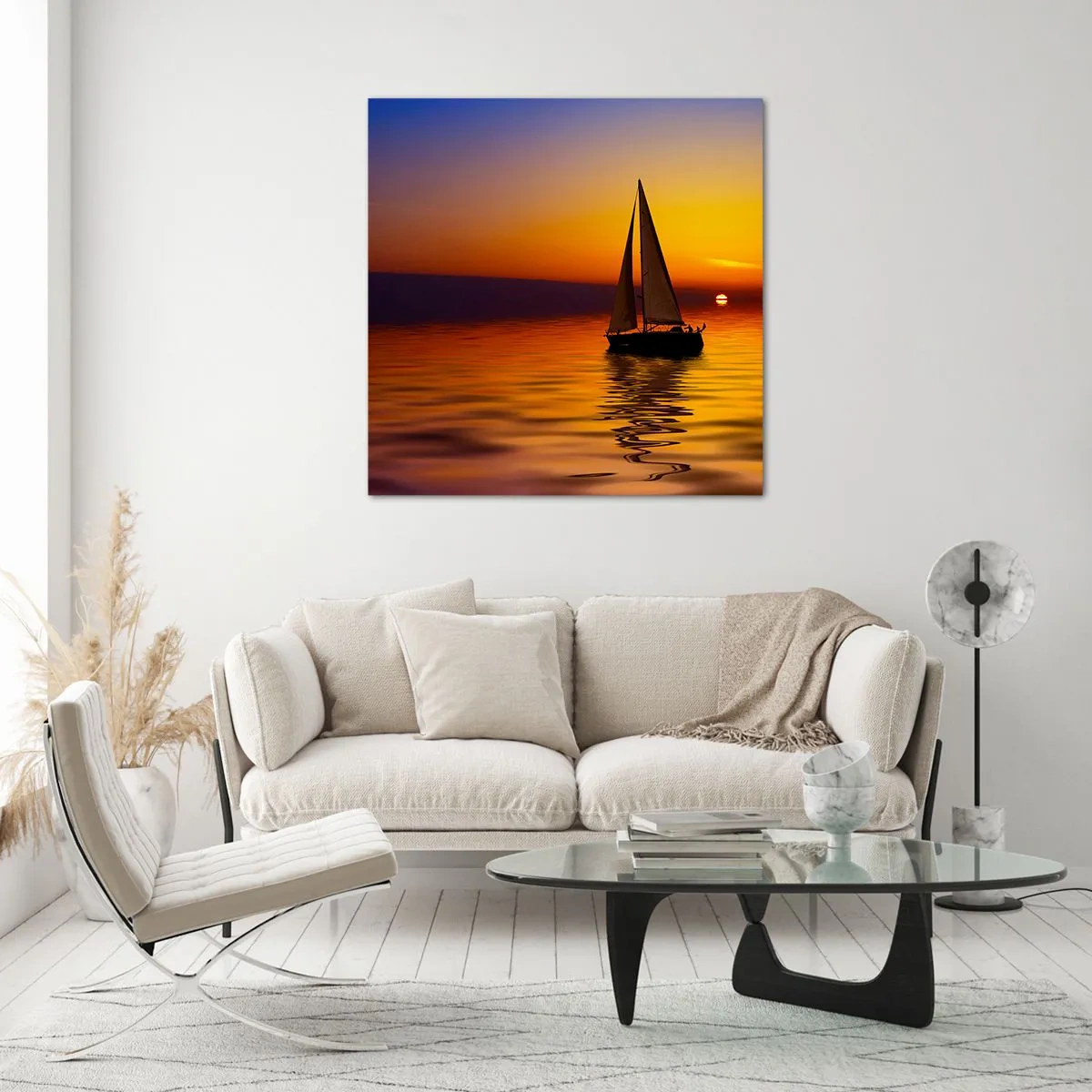 Impression sur verre - Image sur verre - Comme c'est calme au crépuscule… - 60x60 cm