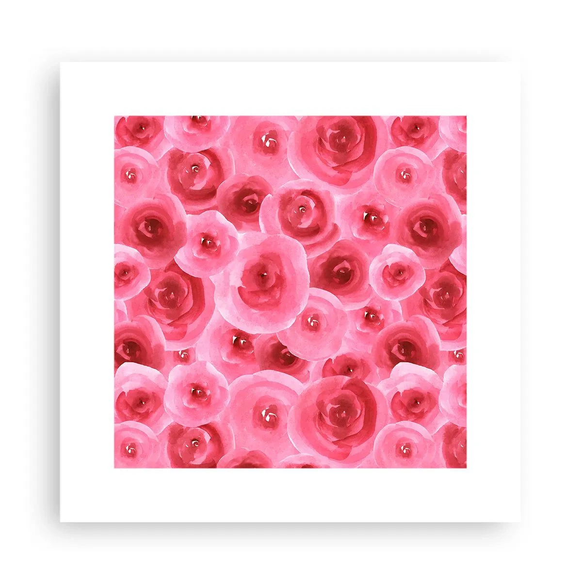 Affiche - Poster - Roses en-haut et en-bas - 30x30 cm