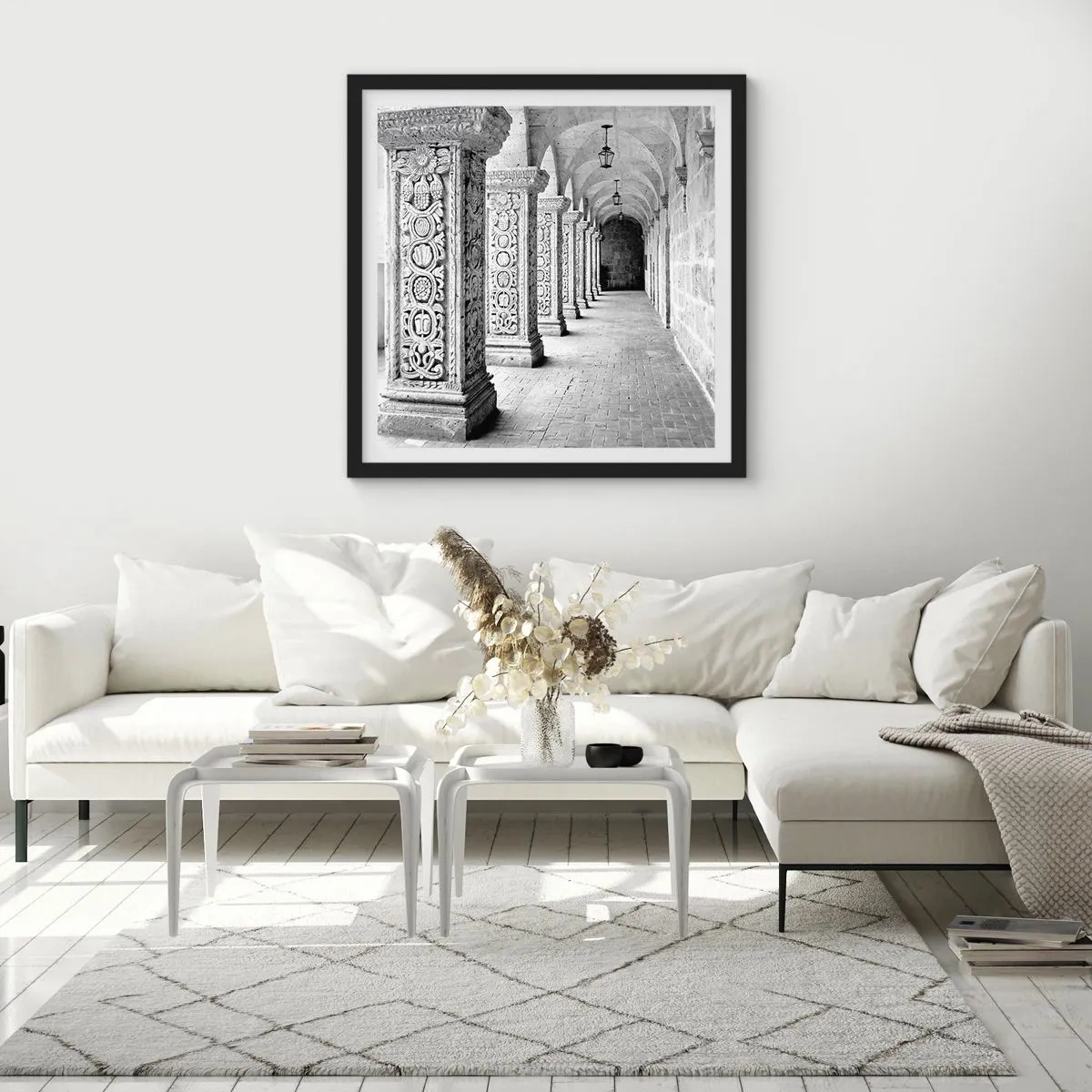 Affiche dans un cadre noir - Poster - Où cela mène-t-il…? - 60x60 cm