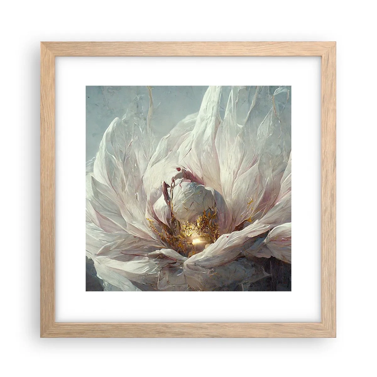 Affiche dans un chêne clair - Poster - Il fleurit une fois tous les cent ans - 30x30 cm