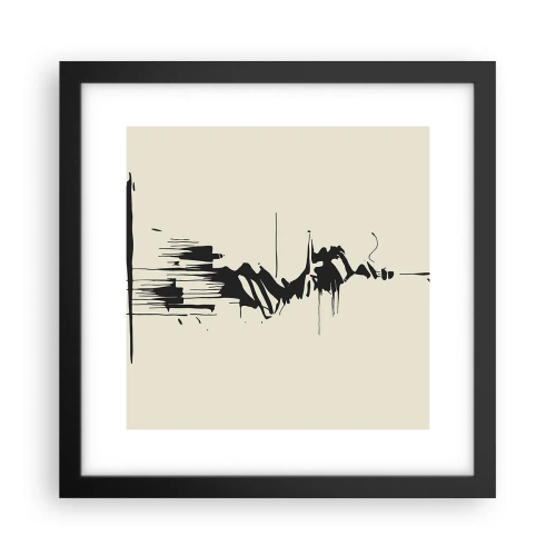 Affiche dans un cadre noir - Poster - Abstraction hâtive - 30x30 cm