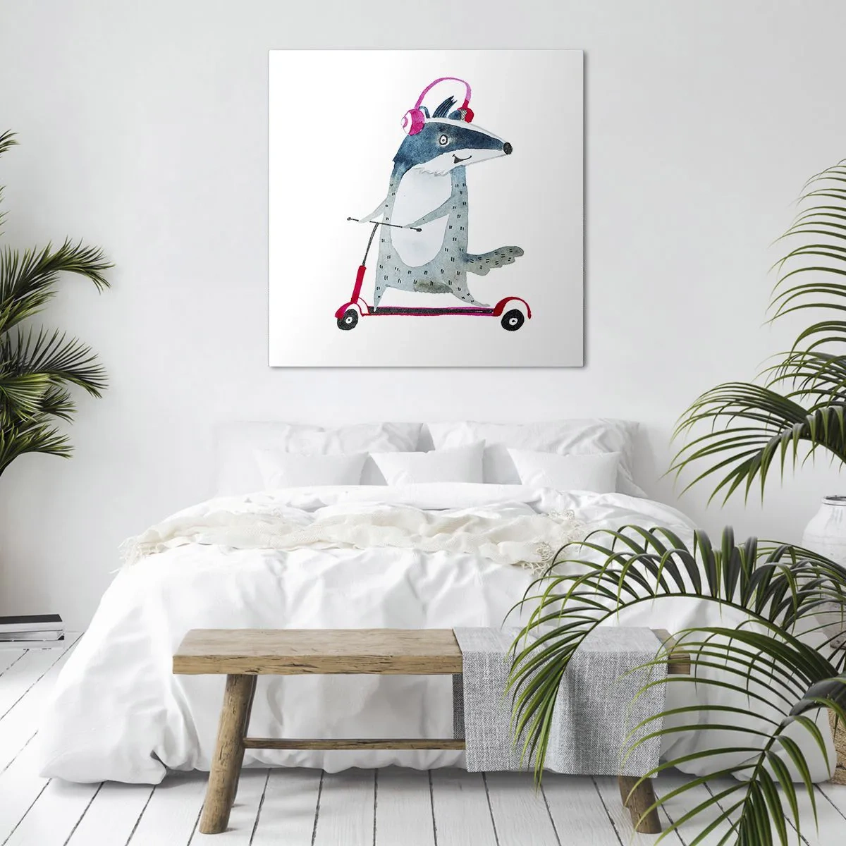 Impression sur toile - Image sur toile - La joie du blaireau - 60x60 cm