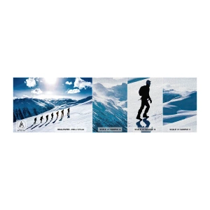 Échantillon de Papier Peint Premium Canvas - L'équipe des conquérants - Randonnée en montagne, Paysage, Alpes - 100x30 cm