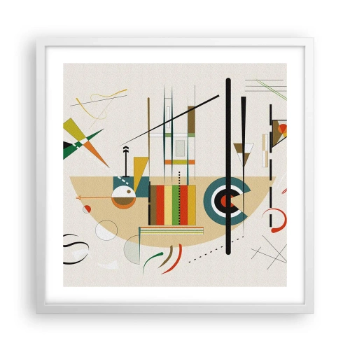 Affiche dans un cadre blanc - Poster - Et le monde s’amuse - 50x50 cm