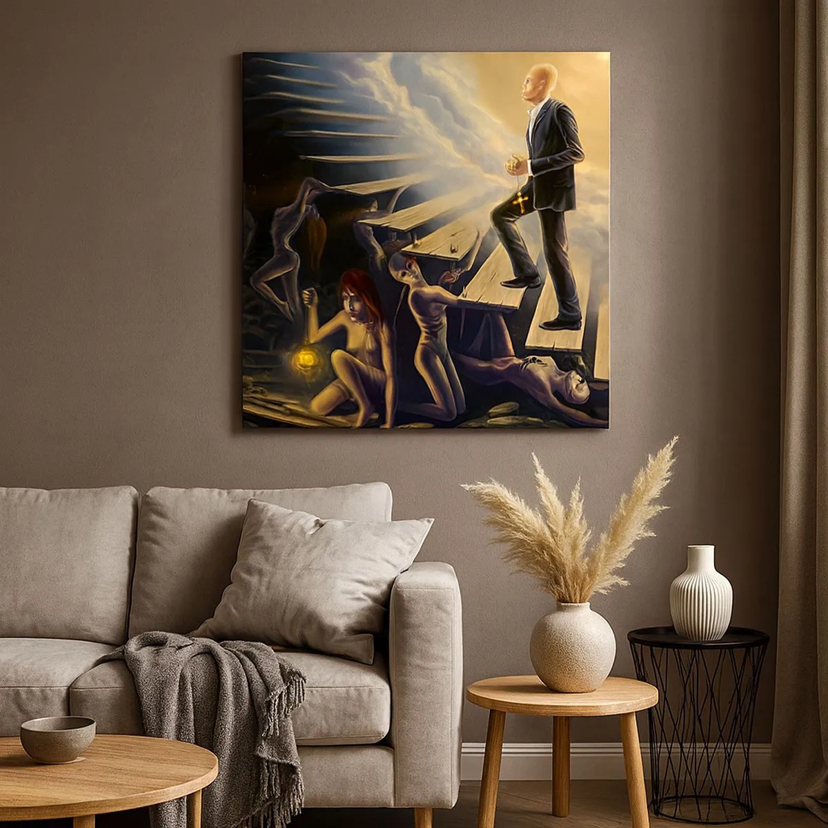 Impression sur toile - Image sur toile - Voyage dantesque vers la lumière - 30x30 cm