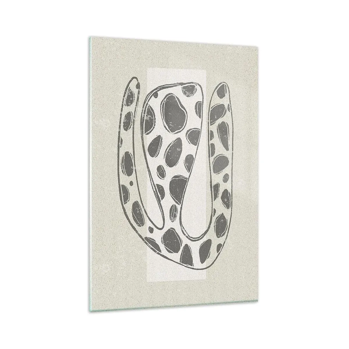 Impression sur verre - Image sur verre - Motif organique abstrait dans des tons de gris - 80x120cm - Une étrange créature - Décoration murale moderne pour le salon et la chambre ARTTOR