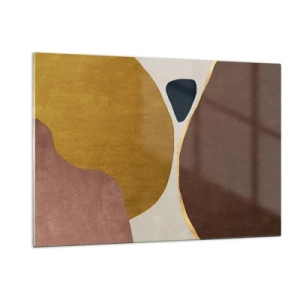 Impression sur verre - Image sur verre - Une composition minimaliste de formes abstraites - 120x80cm - L'abstraction – une place dans l'espace - Décoration murale moderne pour le salon et la chambre ARTTOR