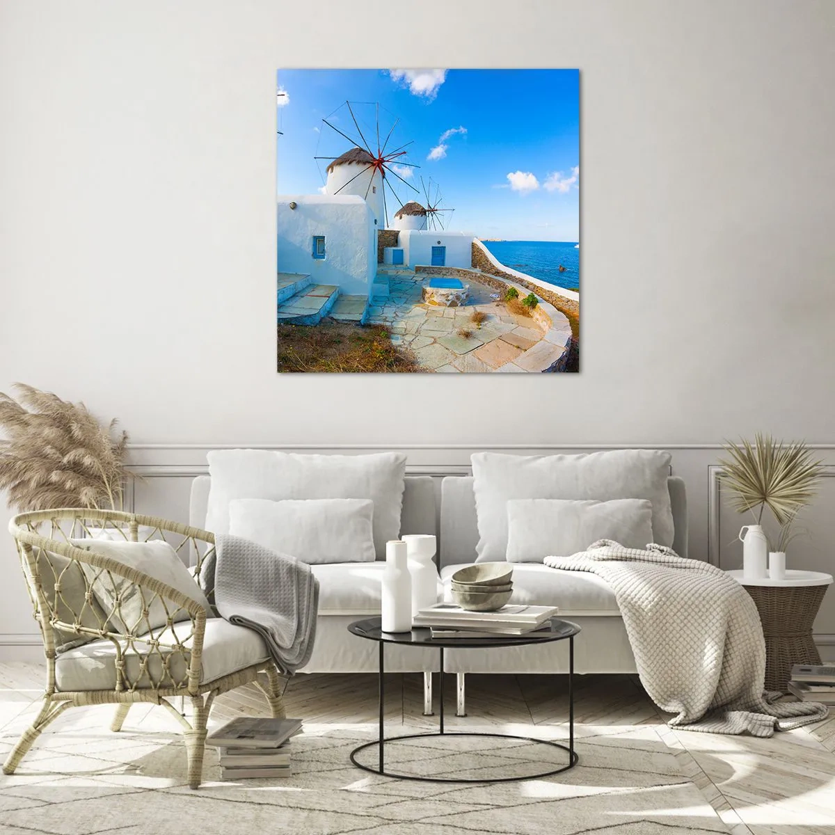 Impression sur verre - Image sur verre - Le vent bleu de la mer - 60x60 cm