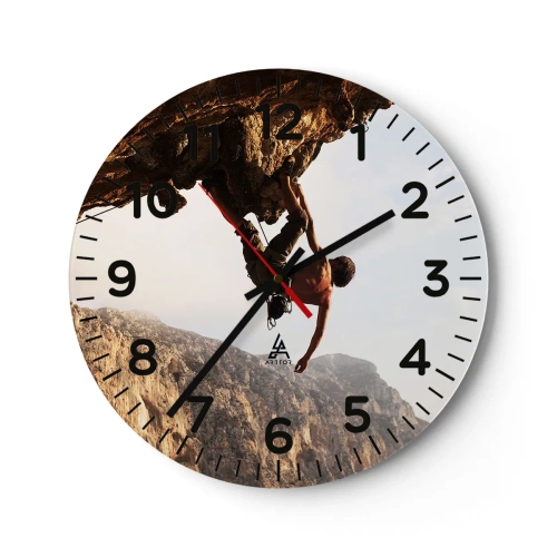 Horloge murale - Pendule murale - Le monde rétréci dans une main sur une coupe de rocher - 30x30 cm