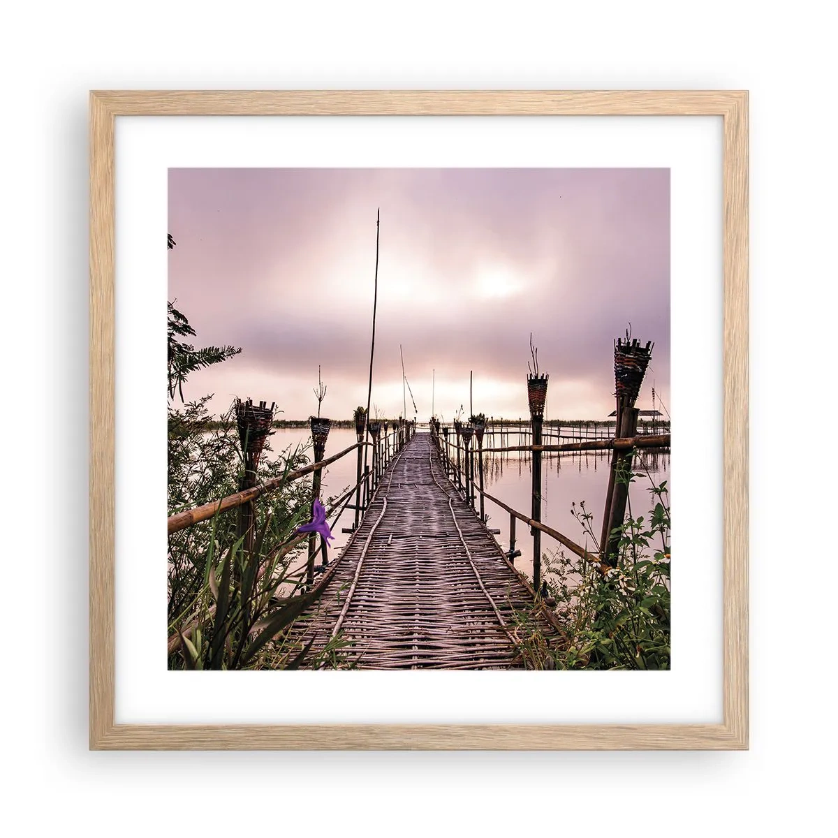 Affiche dans un chêne clair - Poster - Le silence et le calme d'Asie - 40x40 cm