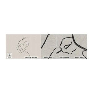 Échantillon de Papier Peint Premium Sand - Croquis intime - Minimalisme, Acte, Femme - 100x30 cm