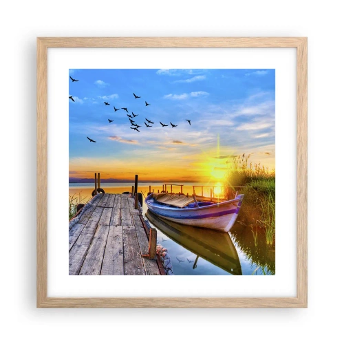 Affiche dans un chêne clair - Poster - Au revoir, à demain - 40x40 cm