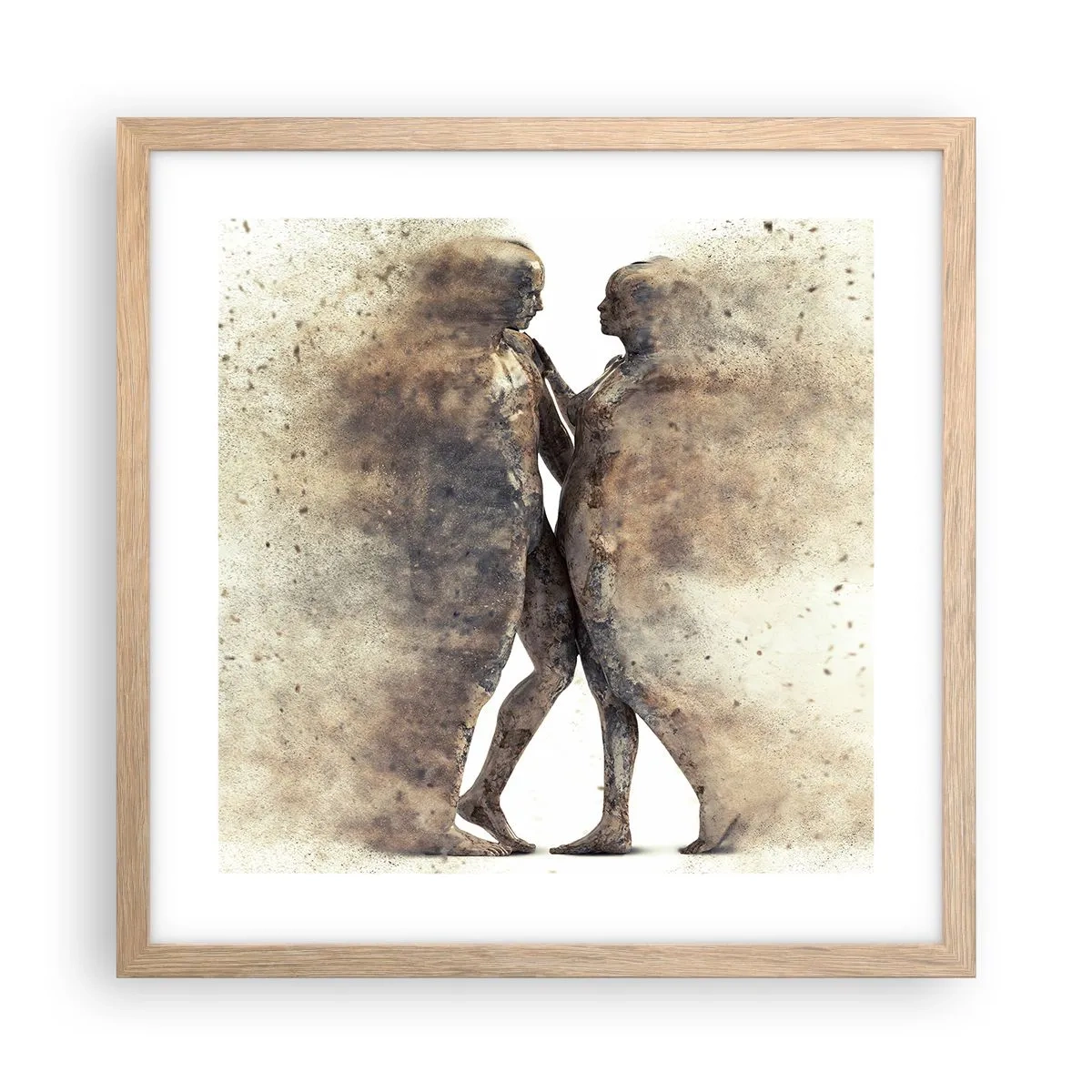 Affiche dans un chêne clair - Poster - Ils sont sortis de la poussière pour aimer - 40x40 cm