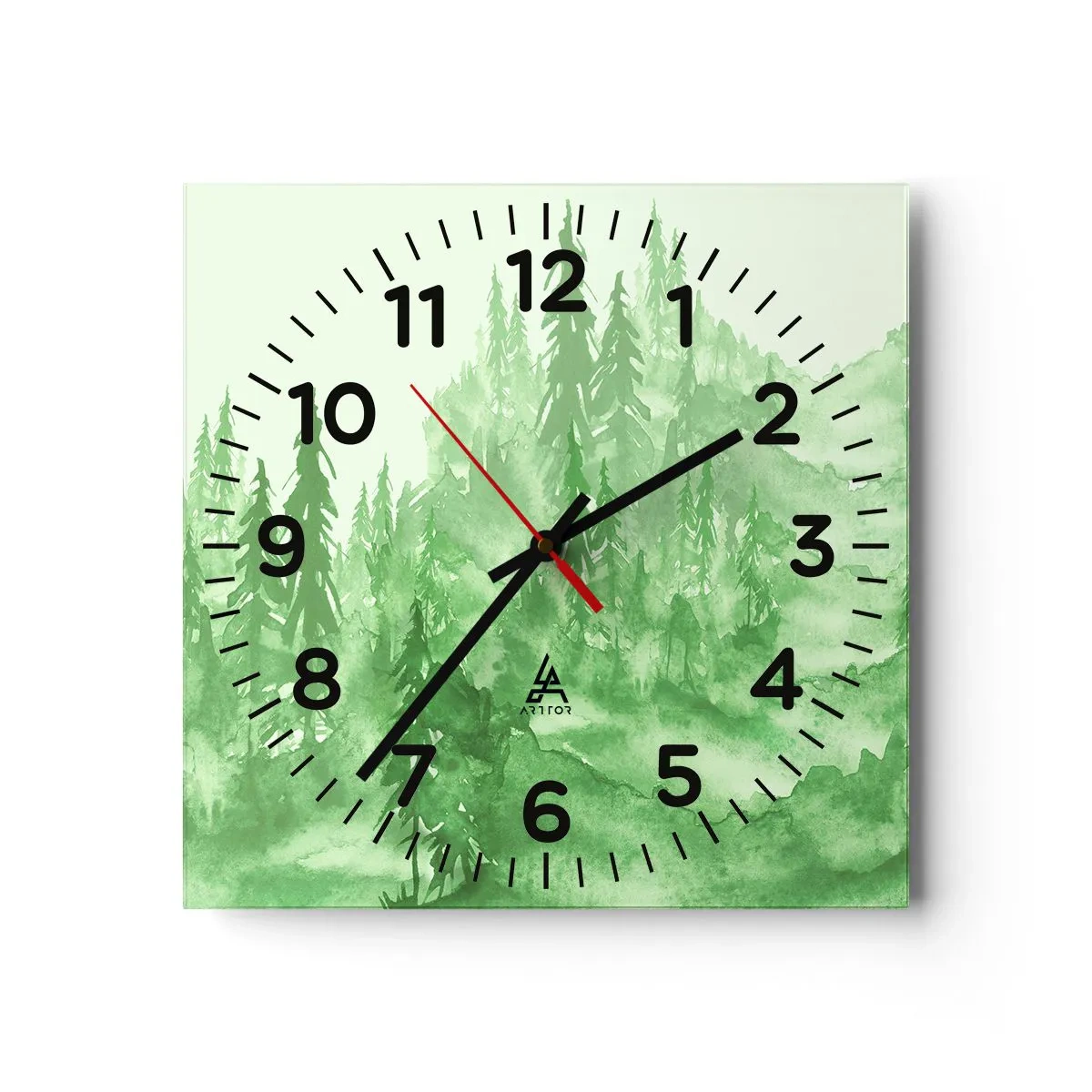 Horloge murale - Pendule murale - Flou de brouillard vert - 30x30 cm
