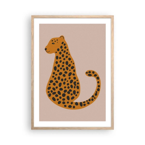 Affiche dans un chêne clair - Poster - La panthère est un motif à la mode - 50x70 cm