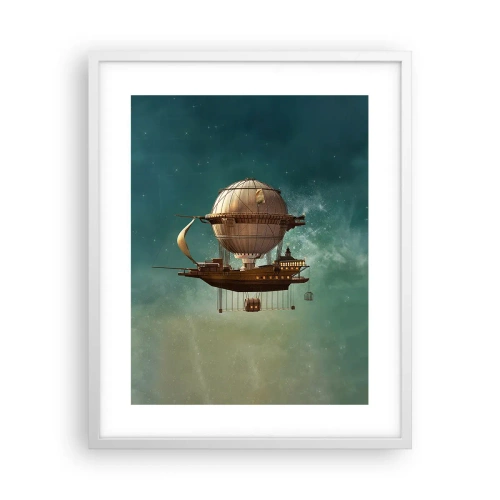 Affiche dans un cadre blanc - Poster - Jules Verne vous salue - 40x50 cm