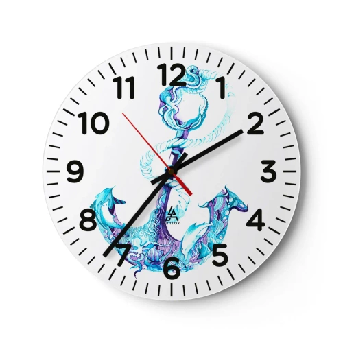 Horloge murale - Pendule murale - Le confident des secrets de la mer - 40x40 cm