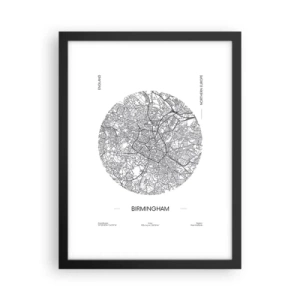 Affiche dans un cadre noir - Poster - Anatomie de Birmingham - 30x40 cm