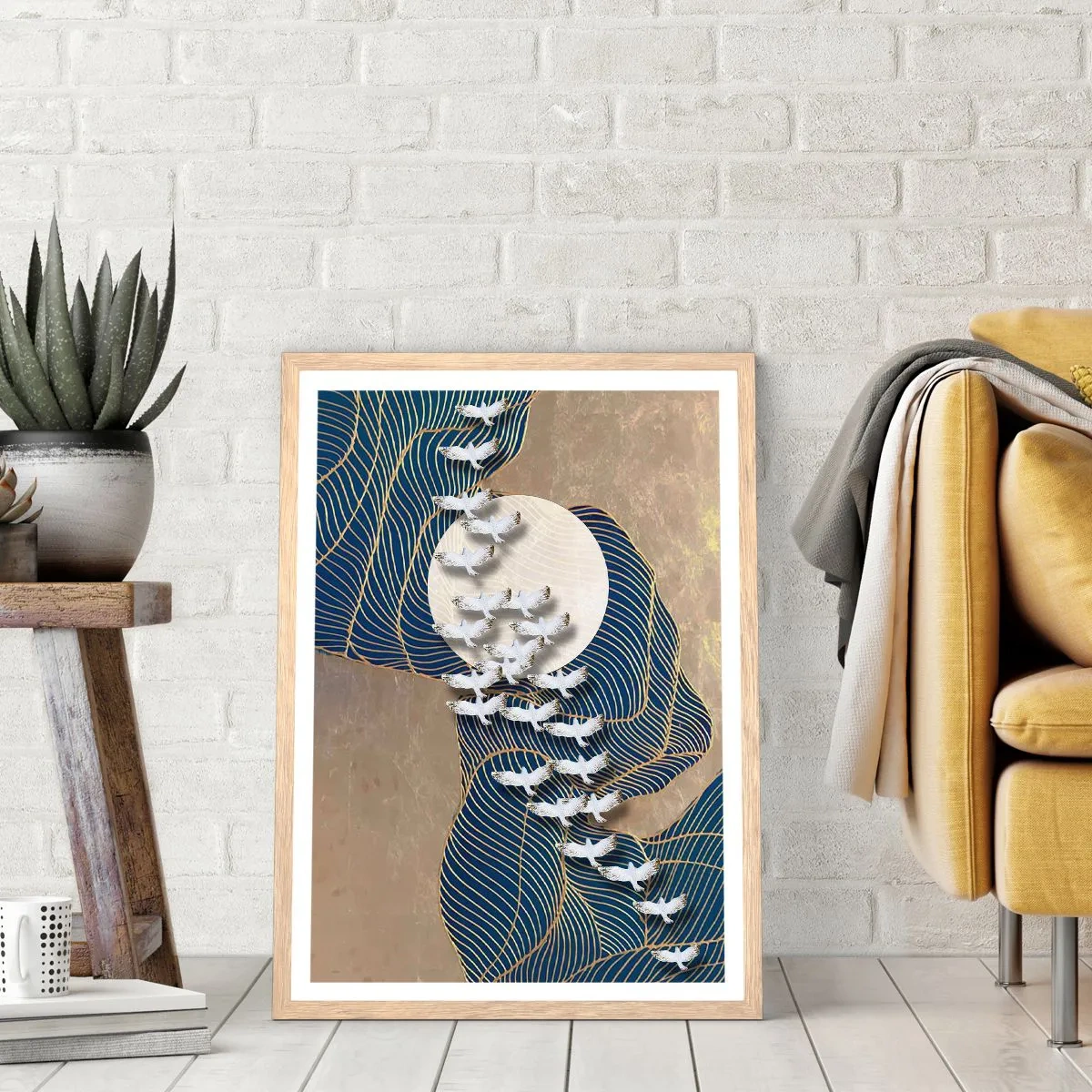 Affiche dans un chêne clair - Poster - Liberté, errance, communauté - 50x70 cm