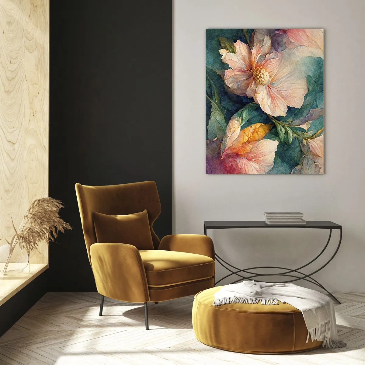 Impression sur verre - Image sur verre - Fleurs délicates aux couleurs pastel - 80x120cm - Uniquement de la subtilité - Décoration murale moderne pour le salon et la chambre ARTTOR