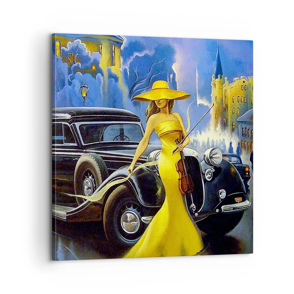 Impression sur toile - Image sur toile - Nocturne pour violon et amour - 60x60 cm