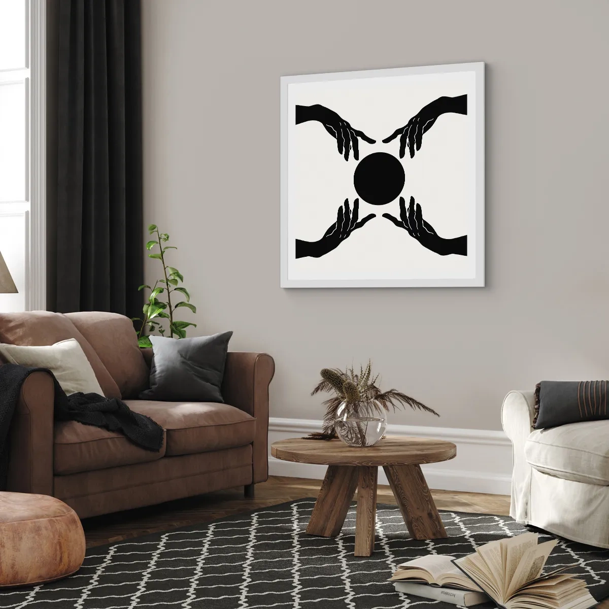 Affiche dans un cadre blanc - Poster - Signe secret - 60x60 cm