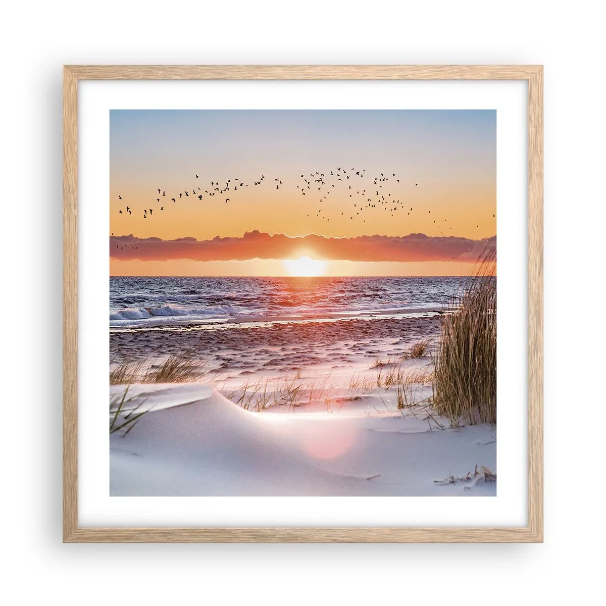 Affiche dans un chêne clair - Poster - Paysage horizontal - 50x50 cm