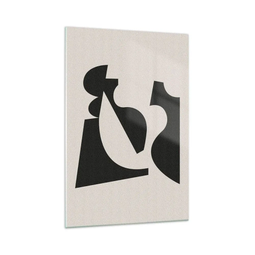 Impression sur verre - Image sur verre - Composition géométrique abstraite en noir et blanc - 70x100cm - À monter soi-même - Décoration murale moderne pour le salon et la chambre ARTTOR