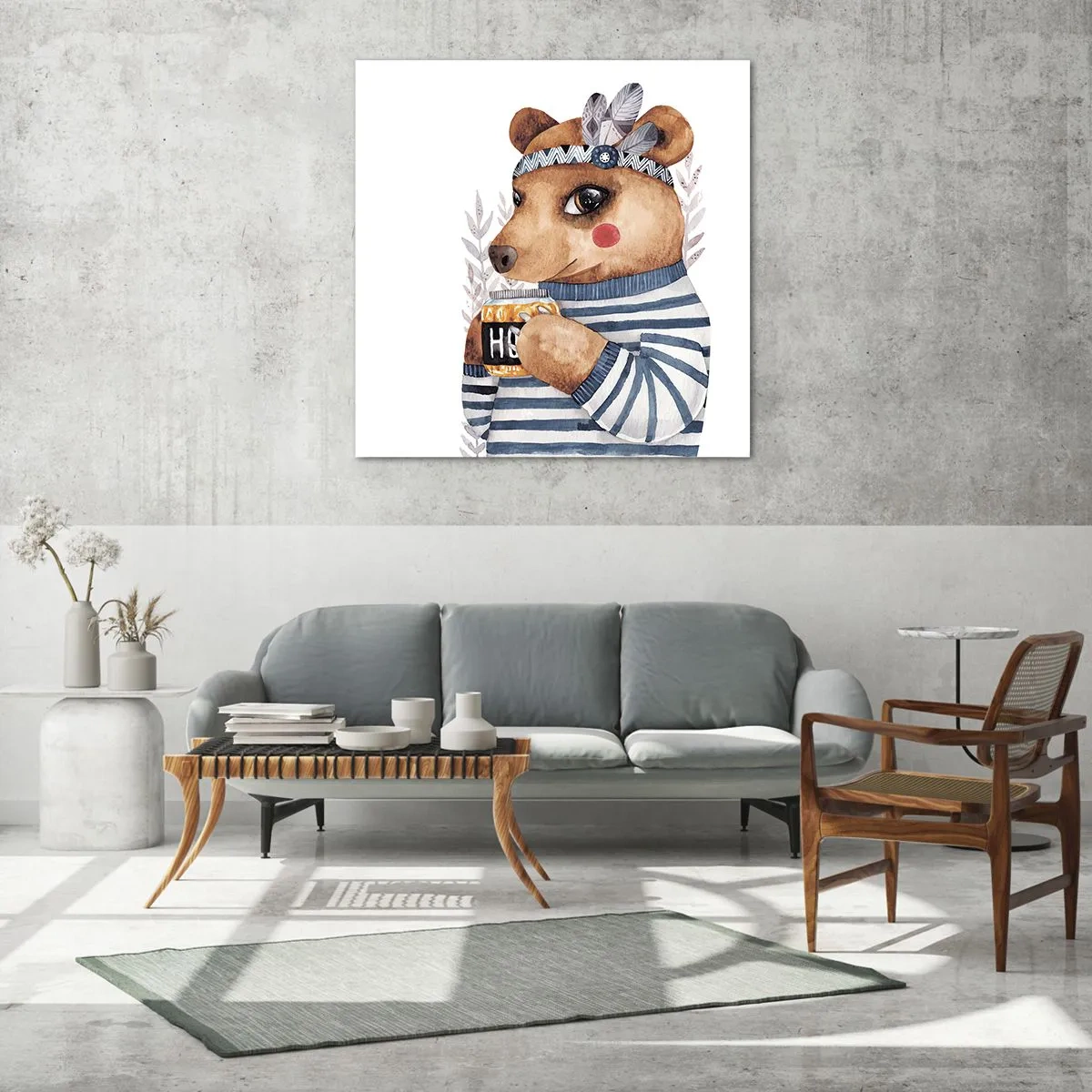 Impression sur verre - Image sur verre - Un nounours trop mignon - 40x40 cm