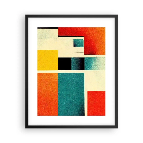 Affiche dans un cadre noir - Poster - Abstraction géométrique – bonne énergie - 40x50 cm