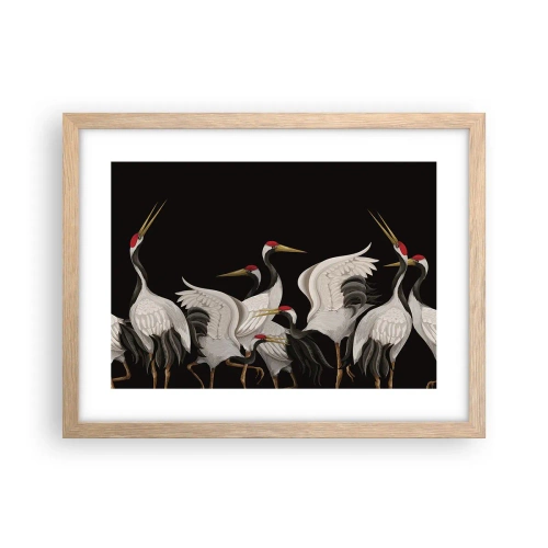 Affiche dans un chêne clair - Poster - Histoire d'oiseaux - 40x30 cm