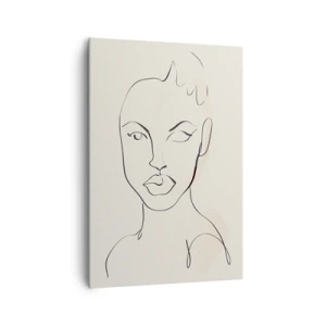 Impression sur toile - Image sur toile - Croquis minimaliste du visage d'une femme - 70x100cm - Esquisse de la sensualité - Décoration murale moderne pour le salon et la chambre ARTTOR