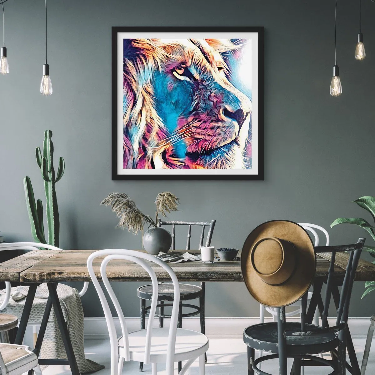Affiche dans un cadre noir - Poster - L'intelligence de la nature - 30x30 cm