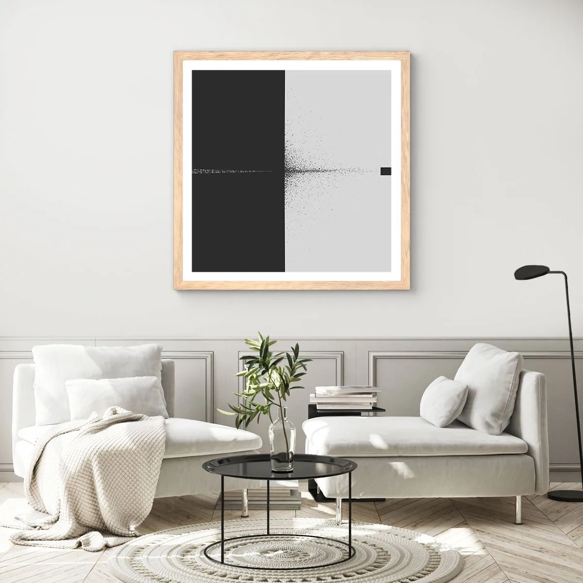 Affiche dans un chêne clair - Poster - Droit au but - 50x50 cm