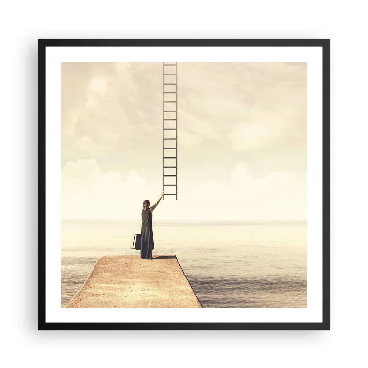 Affiche dans un cadre noir - Poster - Voyage magique - 60x60 cm