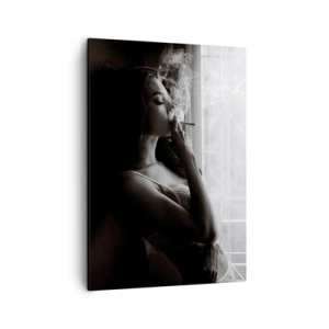 Impression sur toile - Image sur toile - Une femme dans une pose sensuelle sur une photographie en noir et blanc - 50x70cm - Vous sentez-vous libre ? - Décoration murale moderne pour le salon et la chambre ARTTOR