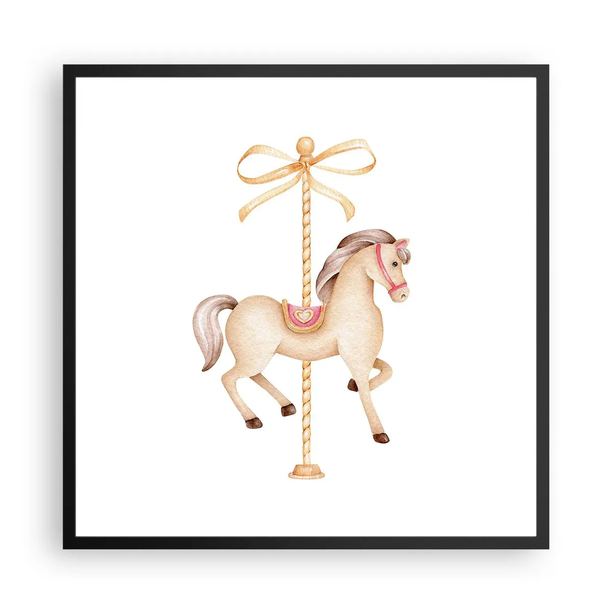 Affiche dans un cadre noir - Poster - Un trot gracieux - 60x60 cm