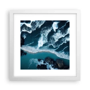 Affiche dans un cadre blanc - Poster - Enveloppé par les vagues - 30x30 cm